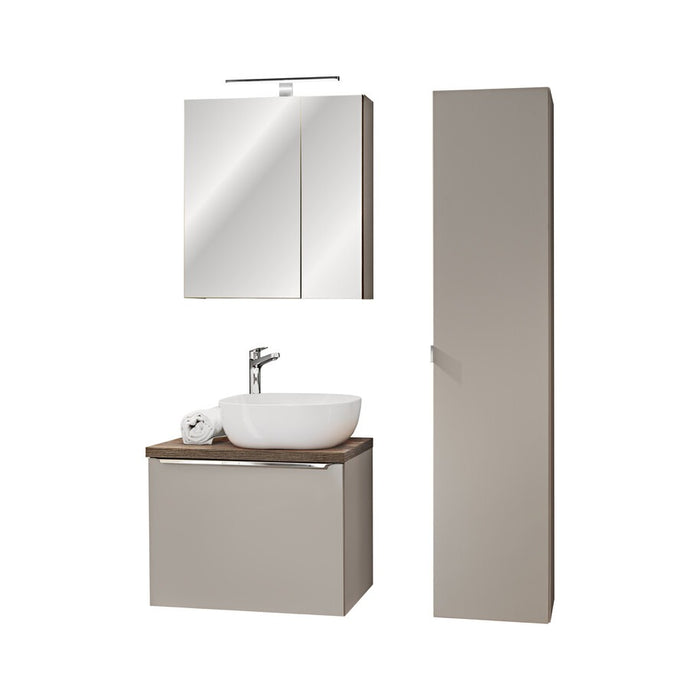 Badmöbel-Set BM41 - Santa Fe Taupe S - Clay Grey/Santa Fe Vintage Oak