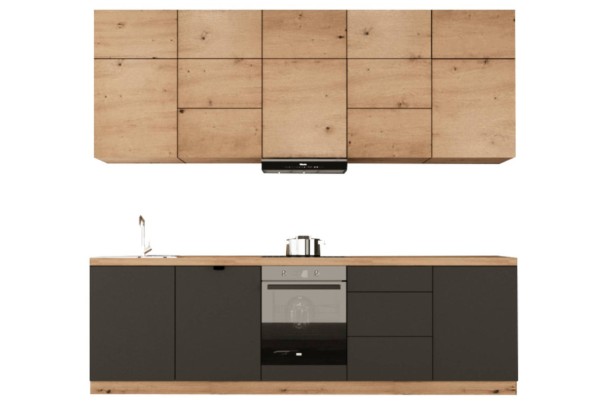 Küchenzeile - Langen KL13-M300 - Grau / Artisan Eiche