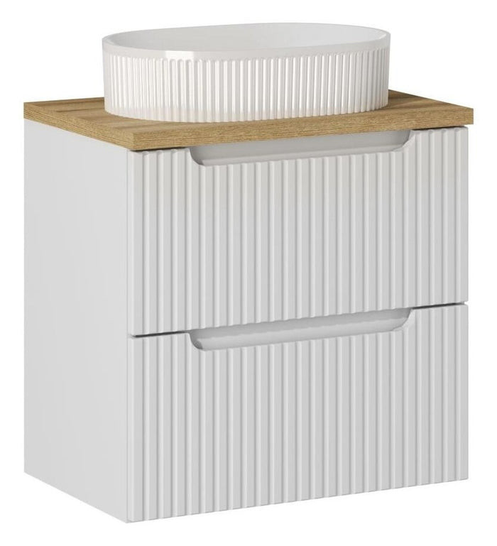 Badmöbel-Set BM69 - Nova White N - Weiß Matt / Coast Evoke Eiche