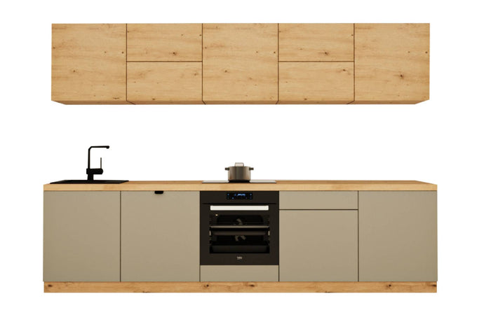 Küchenzeile - Langen KL30-M300 - Beige / Artisan Eiche