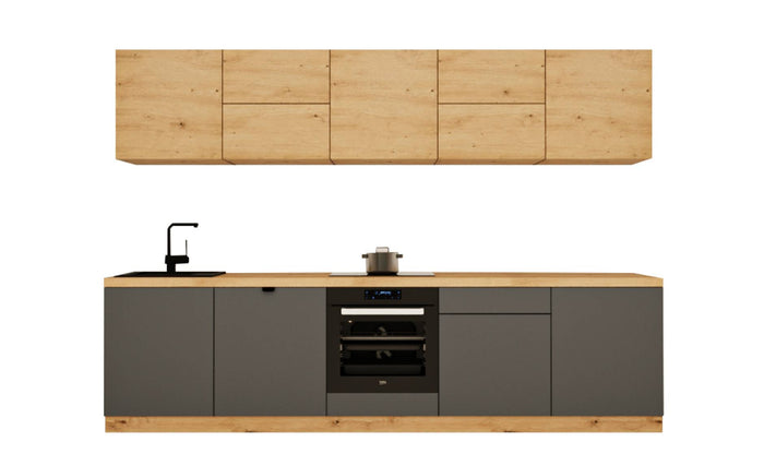 Küchenzeile - Langen KL30-M300 - Grau / Artisan Eiche