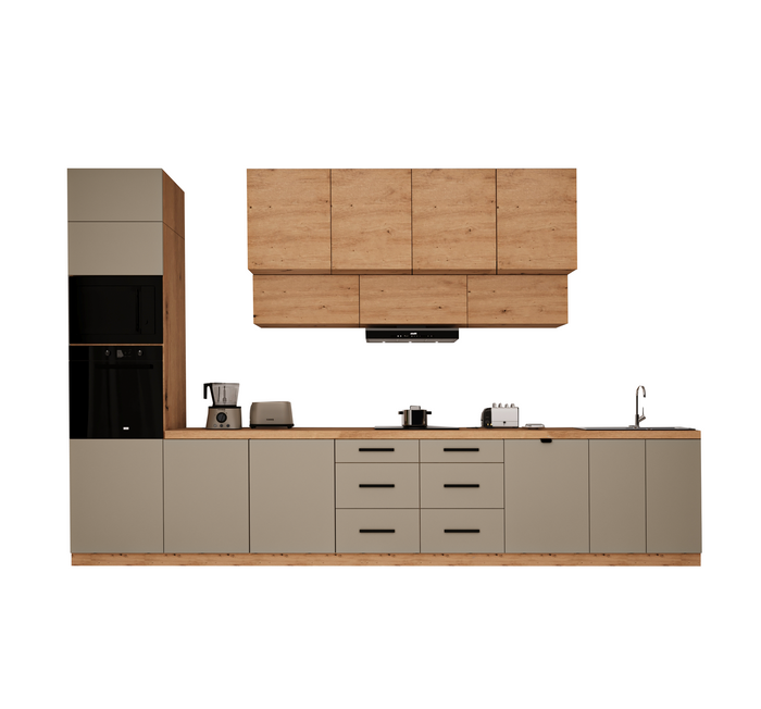 Küchenzeile - Langen KL8-M440 - Beige / Artisan Eiche