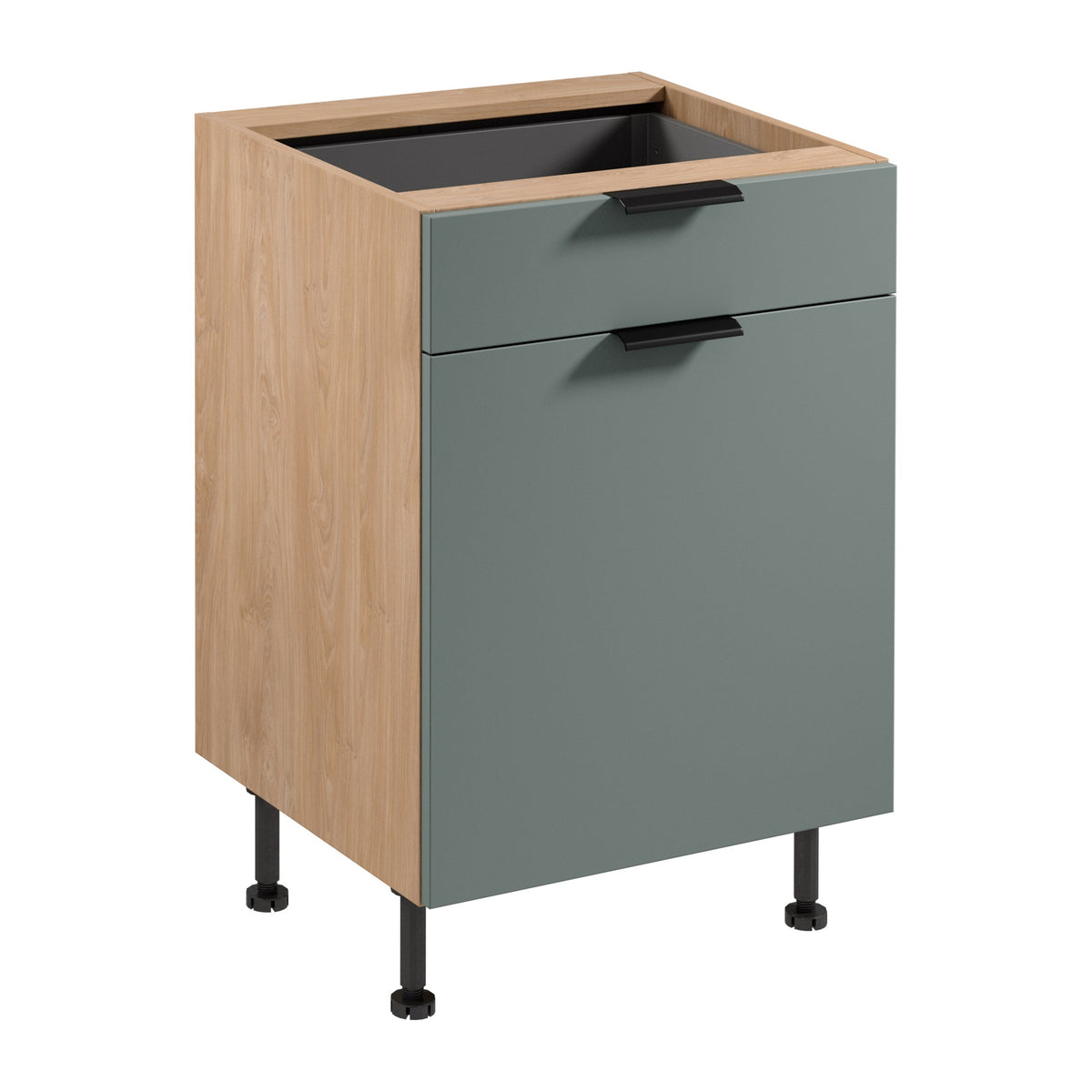 Unterschrank D60S1 P/L AX - Sorento Grün Sonoma Eiche - Grün/Sonoma Eiche