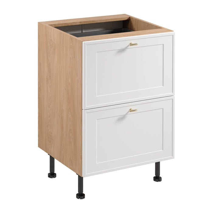 Unterschrank D60S2+1 AX - Sorento - Weiß / Sonoma Eiche