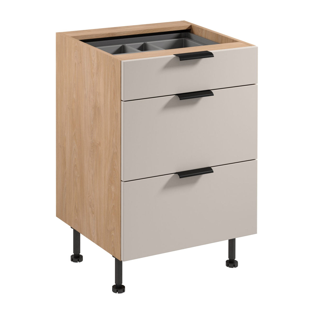 Unterschrank D60S3 AX - Sorento Beige Sonoma Eiche - Beige / Sonoma Eiche