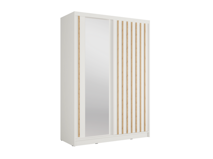 Kleiderschrank ALUNA 10 – mit Kleiderstange & Regalen (155×215×62 cm)
