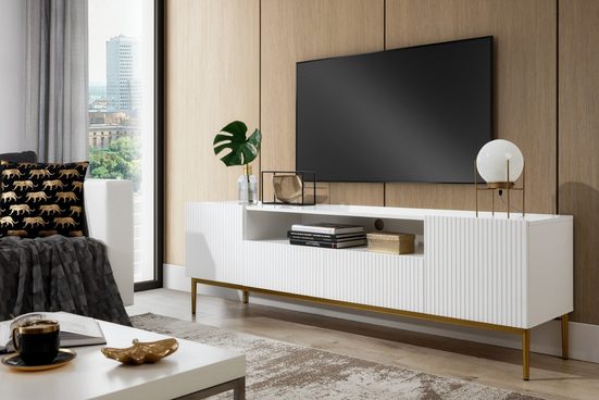 TV-Schrank 200 cm , 150 cm - NICOLE - Modernes Design mit Balance zwischen Stil und Leistung. - Milaros Markt