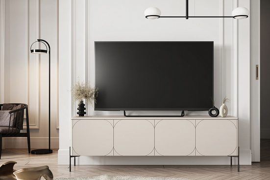 TV-Schrank - SONATIA - Enthält Regale zur Aufbewahrung von Zubehör. - Milaros Markt