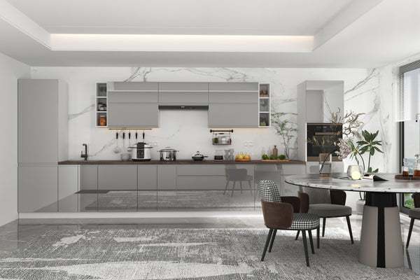 Küchenzeile - Aspen  KA2-M500 - Grau/Hochglanz