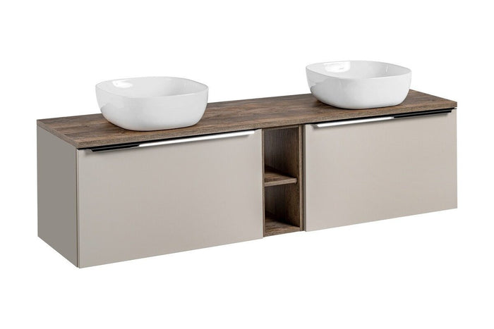 Badmöbel-Set BM212 -  Santa Fe Taupe S -  Clay Grey/Santa Fe Vintage Oak