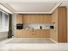 Winkelküche 385 x 285 cm Ohne Arbeitsplatte Eckküche Einbauküche , Sorento KS11-M385 , Sonoma Eiche