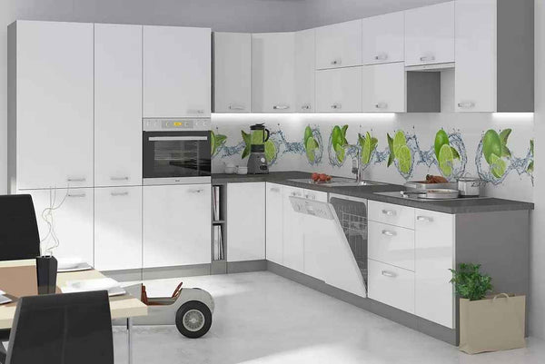 Winkelküche - Raumoptimierte Kücheneinheit für maximale Effizienz, (Komplett Set), Edle Materialien - Stilvolles Design - Hohe Qualität. - Milaros Markt