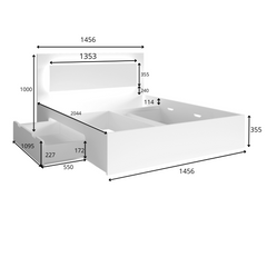 Schlafzimmer-Set FAVERO – 5-teilig mit Schiebetürenschrank, Bett in 3 Liegeflächen (140×200, 160×200 oder 180×200 cm), Kommode und 2 Nachttischen – Grau Graphit