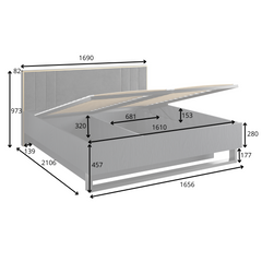 Schlafzimmer-Set MERONA– 5-teilig mit Kleiderschrank, Bett in 2 Liegeflächen (160×200 oder 180×200 cm), wahlweise mit oder ohne Bettkasten, Kommode und 2 Nachttischen – Schwarz Graphit