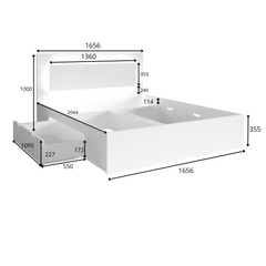 Schlafzimmer-Set FAVERO – 5-teilig mit Schiebetürenschrank, Bett in 3 Liegeflächen (140×200, 160×200 oder 180×200 cm), Kommode und 2 Nachttischen – Grau Graphit