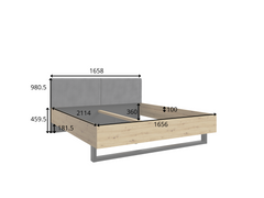 Schlafzimmer-Set URSENA – 6-teilig mit Kleiderschrank, Bett 160×200, wahlweise mit oder ohne Bettkasten, Lattenrost – Schwarz Graphit / Artisan Eiche