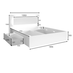 Schlafzimmer-Set FAVERO – 5-teilig mit Schiebetürenschrank, Bett in 3 Liegeflächen (140×200, 160×200 oder 180×200 cm), Kommode und 2 Nachttischen – Grau Graphit