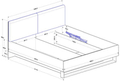 Schlafzimmer-Set URSENA – 6-teilig mit Kleiderschrank, Bett 160×200, wahlweise mit oder ohne Bettkasten, Lattenrost – Schwarz Graphit / Artisan Eiche