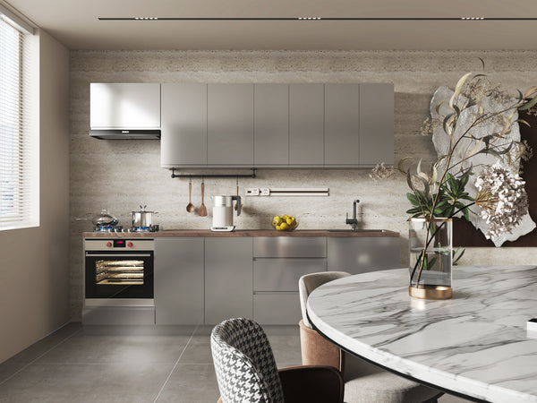 Küchenzeile - Aspen  KA1-M260 - Grau/Hochglanz