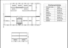 Kücheninsel 360 cm - Aspen KA22-M360 - Grau/Hochglanz