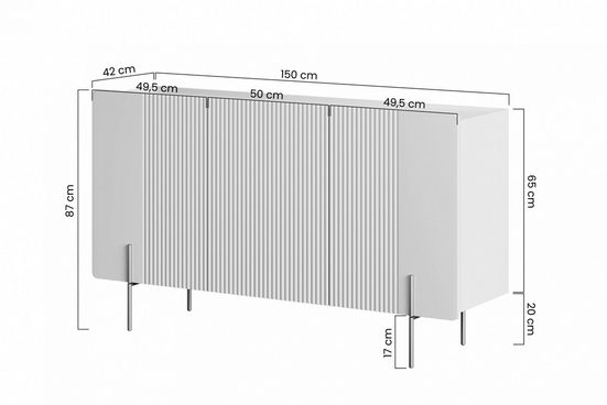 Kommode 200 cm, 150 cm - MALMI -  Ein Hauch von Eleganz für jeden Raum. - Milaros Markt