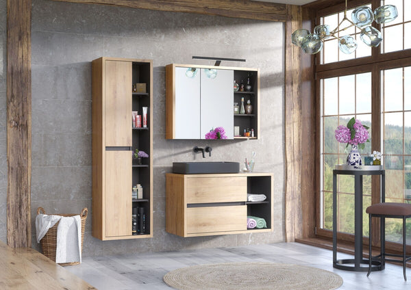 Badmöbel-Set BM16 - Devon D - Shetland Oak / Graphit