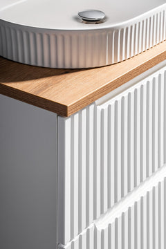 Badmöbel-Set BM29 - Nova White N - Weiß Matt/Coast Evoke Eiche