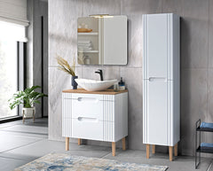 Badmöbel-Set BM26 - Fiji White F - Weiß/Coast Evoke Oak