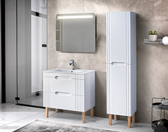 Badmöbel-Set BM25 - Fiji White F - Weiß/Coast Evoke Oak