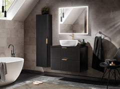 Badmöbel-Set BM54 - Adel Black A - Schwarz / Matt