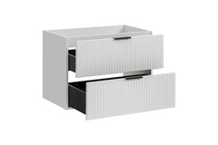 Badmöbel-Set BM84 - Adel White A -  Weiß Matt / Wotan Oak