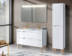 Badmöbel-Set BM22 - Fiji White F - Weiß/Coast Evoke Oak