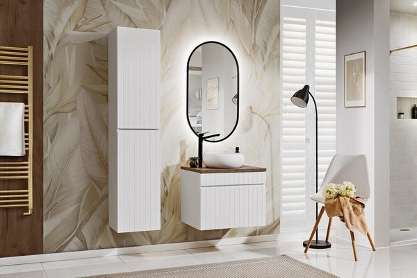 Badmöbel-Set BM68 - Iconic White I - Weiß/Santa Fe Vintage Oak