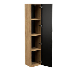 Badmöbel-Set BM108 - Luxor Black L - Schwarz/Geölte Eiche