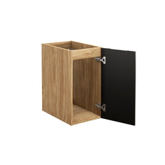 Badmöbel-Set BM108 - Luxor Black L - Schwarz/Geölte Eiche