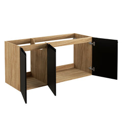 Badmöbel-Set BM111 - Luxor Black L - Schwarz/Geölte Eiche