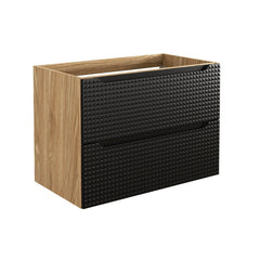 Badmöbel-Set BM113 - Luxor Black L - Schwarz/Geölte Eiche