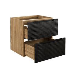 Badmöbel-Set BM108 - Luxor Black L - Schwarz/Geölte Eiche