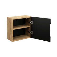 Badmöbel-Set BM111 - Luxor Black L - Schwarz/Geölte Eiche