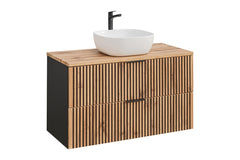 Badmöbel-Set BM169 -  Xilo X  - Wotan Oak / Gray Rock