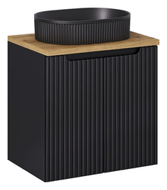 Badmöbel-Set BM125 -  Nova Black N  - Schwarz/Coast Evoke Eiche