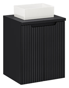 Badmöbel-Set BM123 -  Nova Black N  - Schwarz/Coast Evoke Eiche