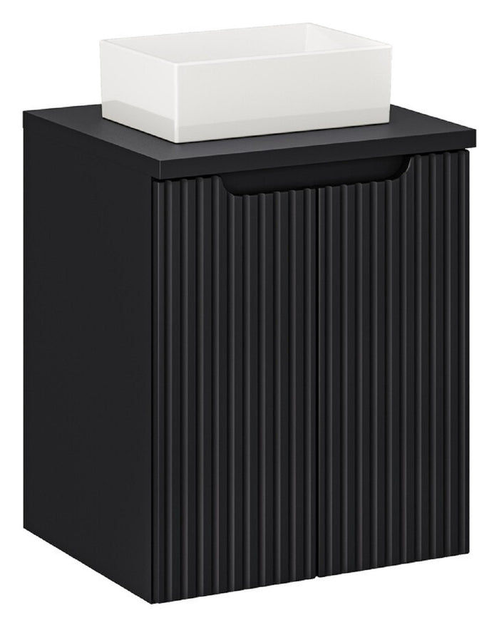 Badmöbel-Set BM123 -  Nova Black N  - Schwarz/Coast Evoke Eiche