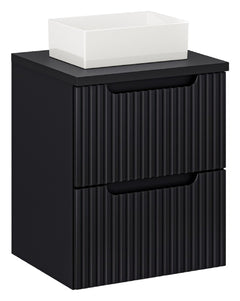Badmöbel-Set BM124 -  Nova Black N  - Schwarz/Coast Evoke Eiche
