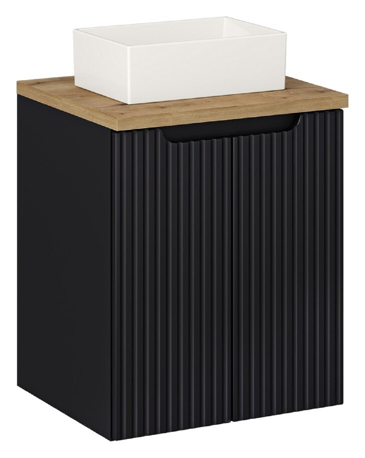 Badmöbel-Set BM123 -  Nova Black N  - Schwarz/Coast Evoke Eiche