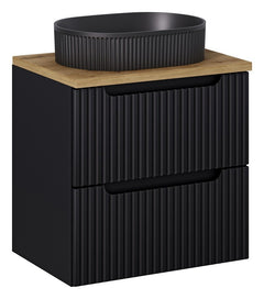 Badmöbel-Set BM67 -  Nova Black N - Schwarz / Coast Evoke Eiche