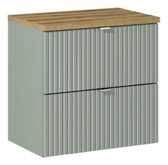 Waschbeckenunterschrank BM94 - Line Reed Green L - Schilfgrün /Coast Evoke Eiche