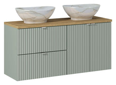 Badmöbel-Set BM78 - Line Reed Green L - Schilfgrün / Coast Evoke Eiche