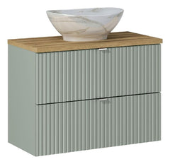 Badmöbel-Set BM79 - Line Reed Green L - Schilfgrün / Coast Evoke Eiche