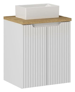 Badmöbel-Set BM110 -  Nova White N  - Weiß Matt / Coast Evoke Oak